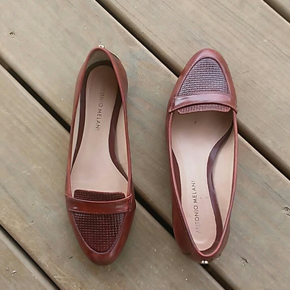 ANTONIO MELANI Shoes - Antonio Melani Cherry Brown Leather Flats/loafers